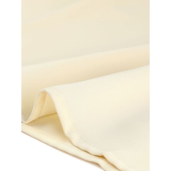 Bow Tie Neck Tops Workwear Short Sleeve Blouse Beige - Picture 5 of 5